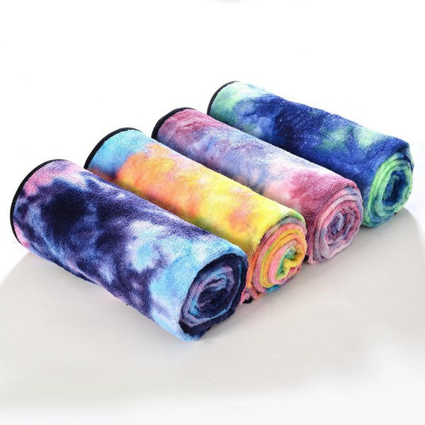 Tie Dye Yoga Mat Towel with Slip-Resistant Grip