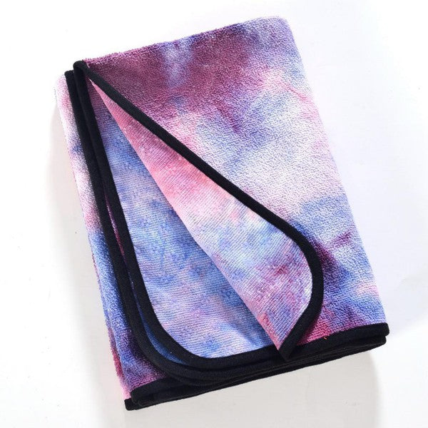 Tie Dye Yoga Mat Towel with Slip-Resistant Grip